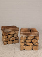 Krukken boomstam met huid (set van 2)