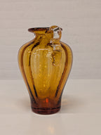 Vaas amber bubbelglas met oren