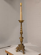 Grote messing kandelaarlamp met engelenkopjes