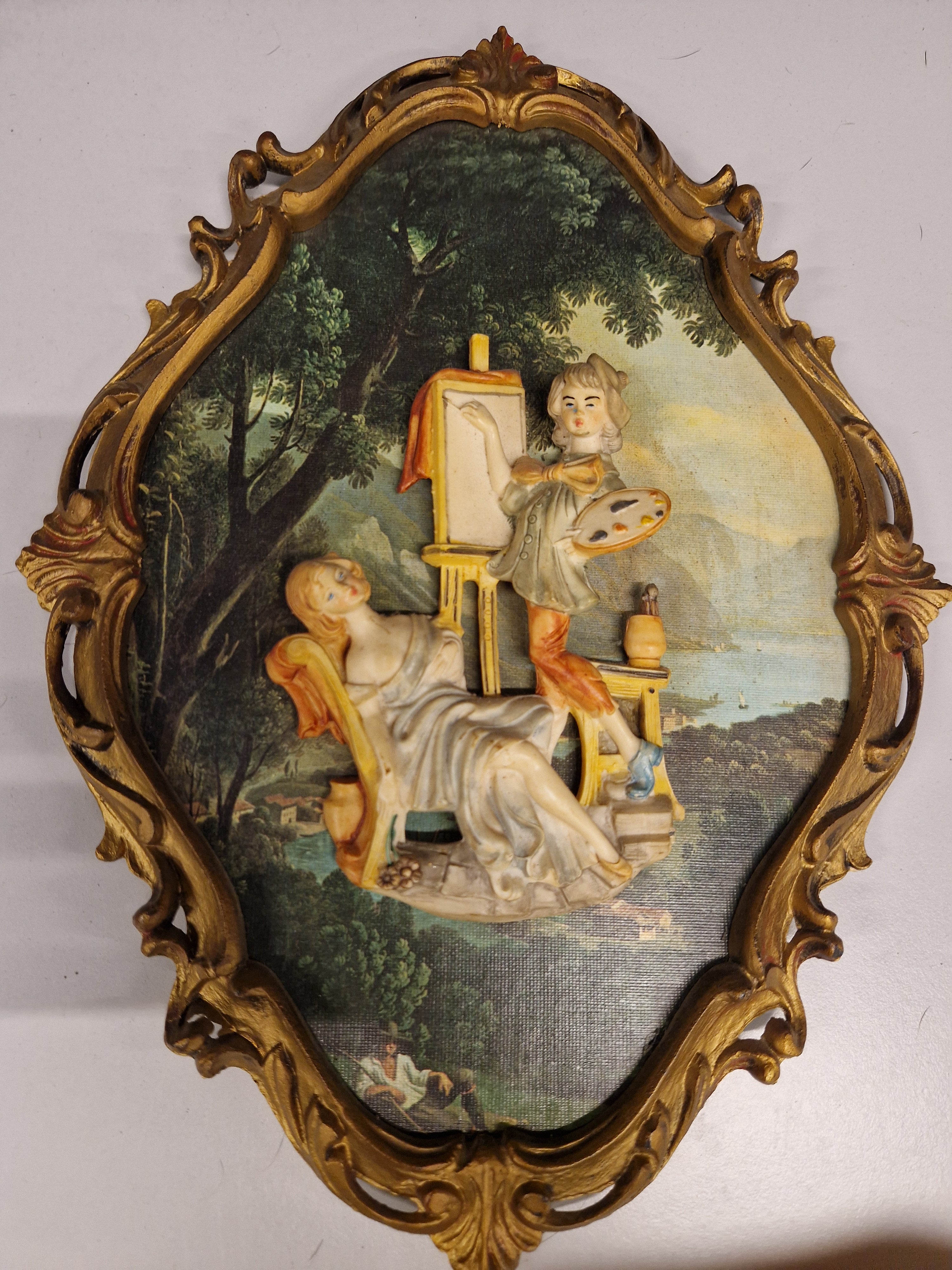 Schilderij met plateel