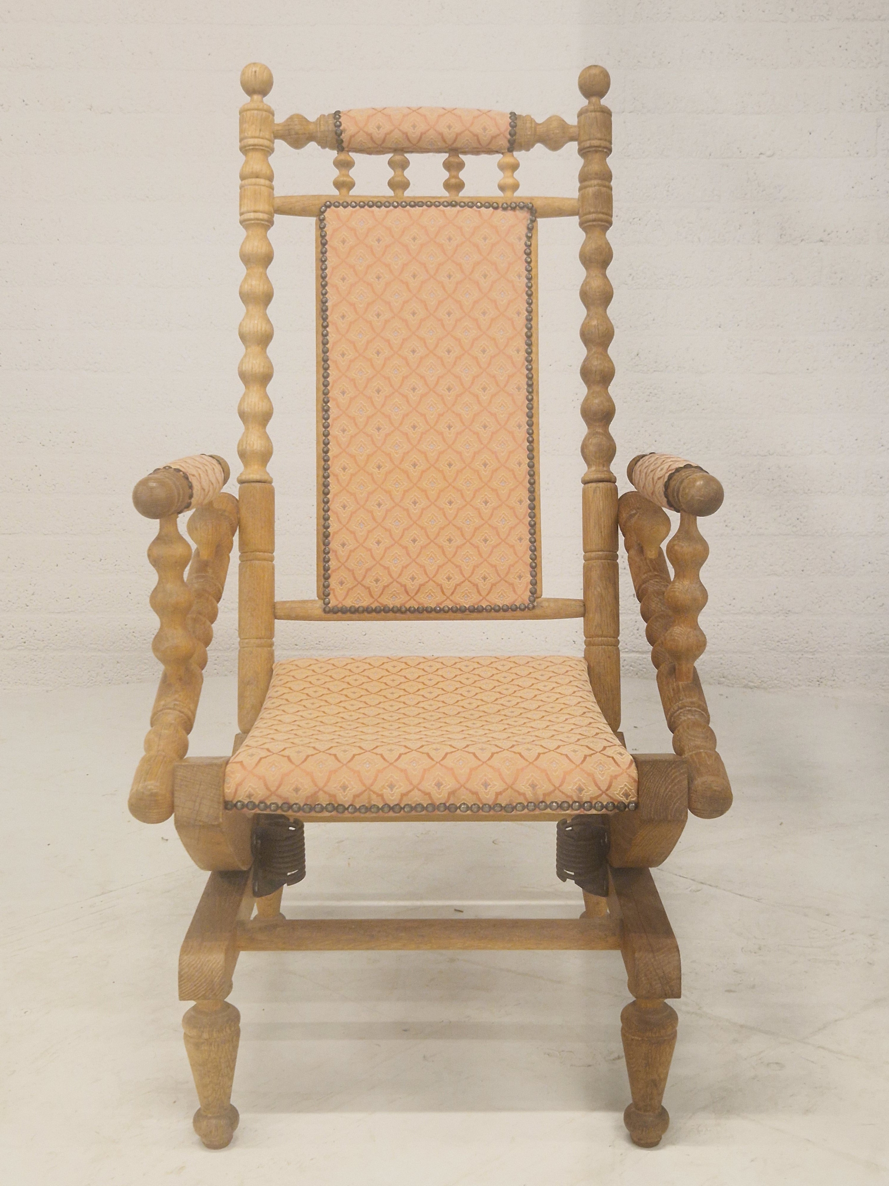 Eiken schommelstoel, rocking chair, 70's