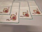 Geborduurde retro servetten, 4x, 27x27 cm