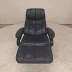 Vintage AP design relaxfauteuil blauw leer