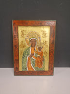 Icoon, 20e eeuws, handbeschilderd, behandeld met bijenwas
