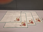 Geborduurde retro servetten, 4x, 27x27 cm