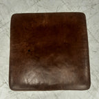 Bruin leren poef / hocker