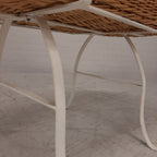 Vintage rotan wieg wit ijzeren onderstel