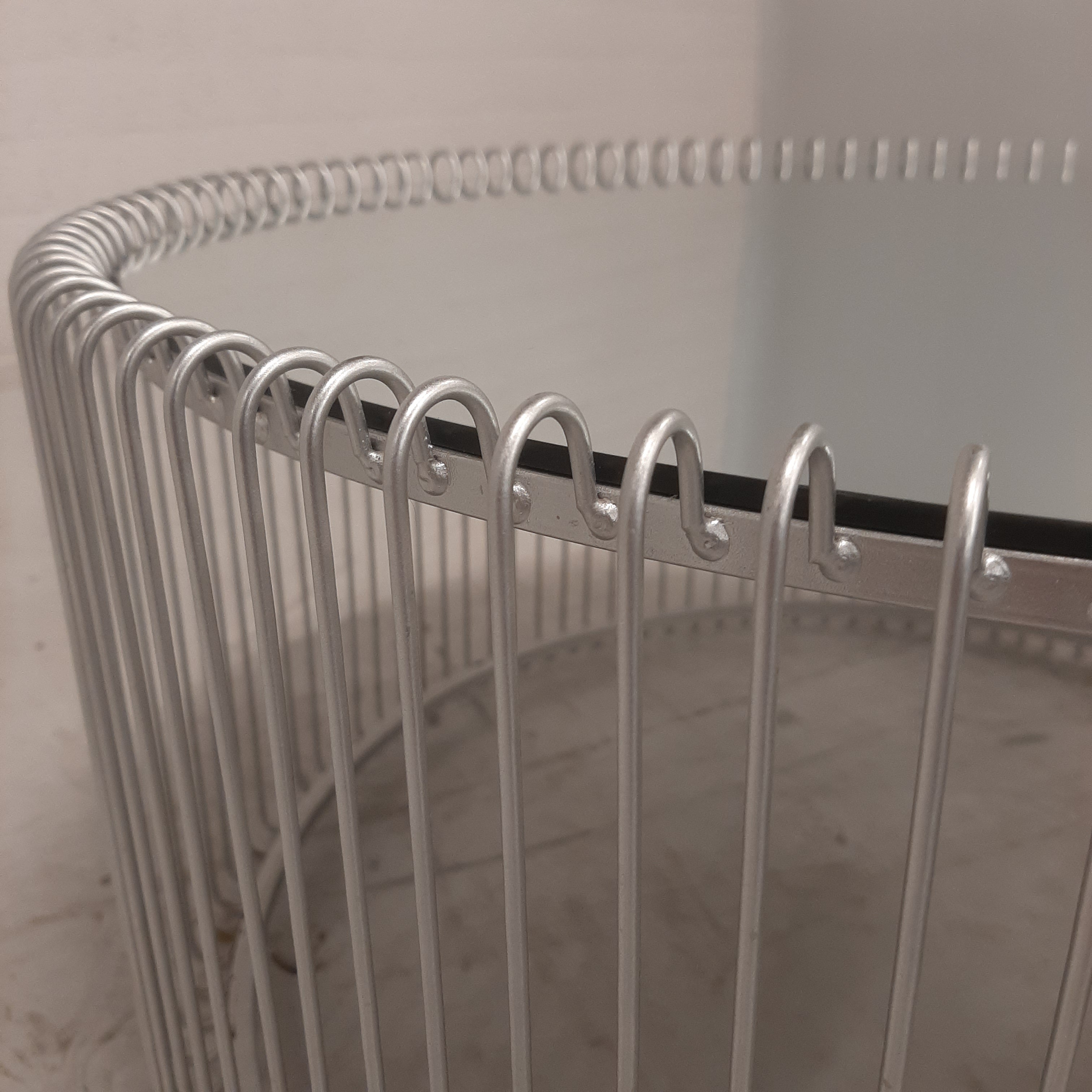 Set salontafel silver wire. Kare design