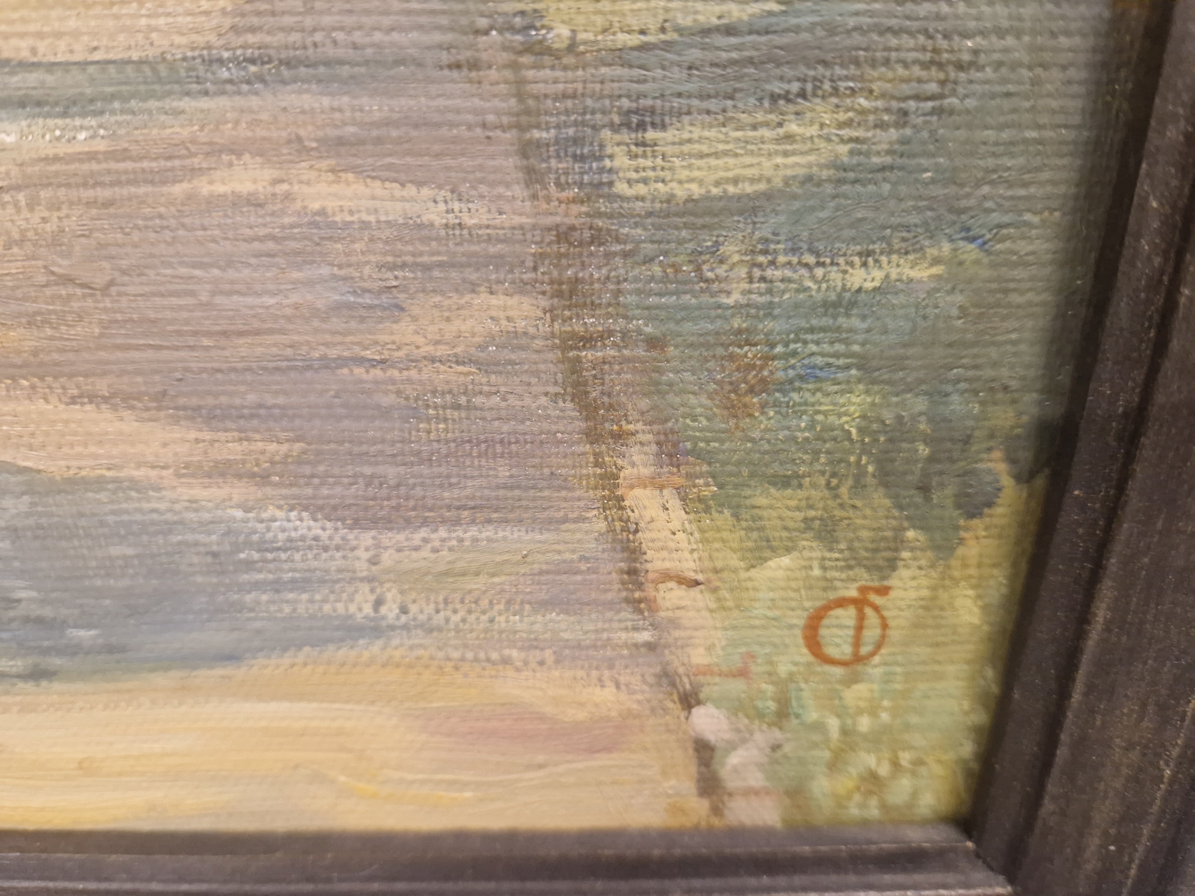 Schilderij, Russisch landschap ws, gesigneerd