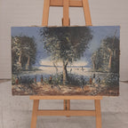 Afrikaans schilderij op meelzak