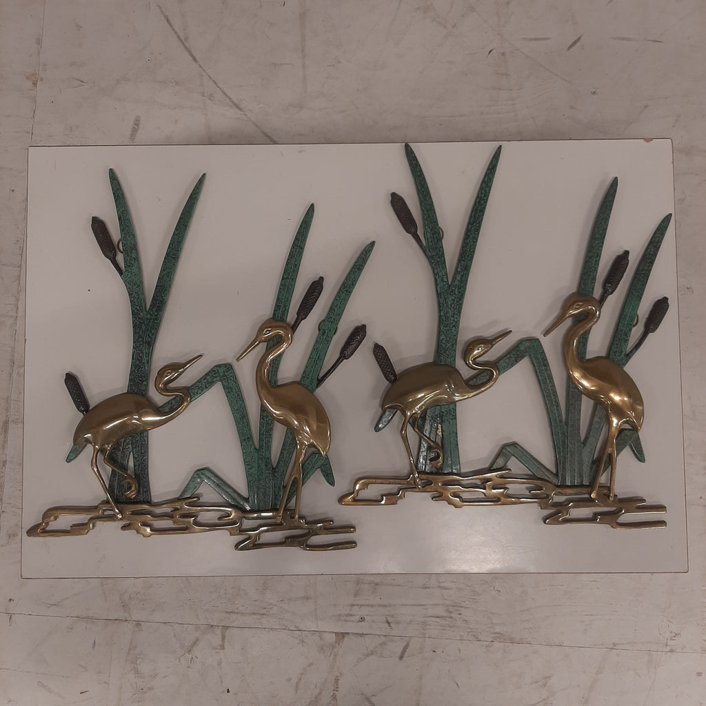 Metalen wanddecoratie kraanvogels p.st