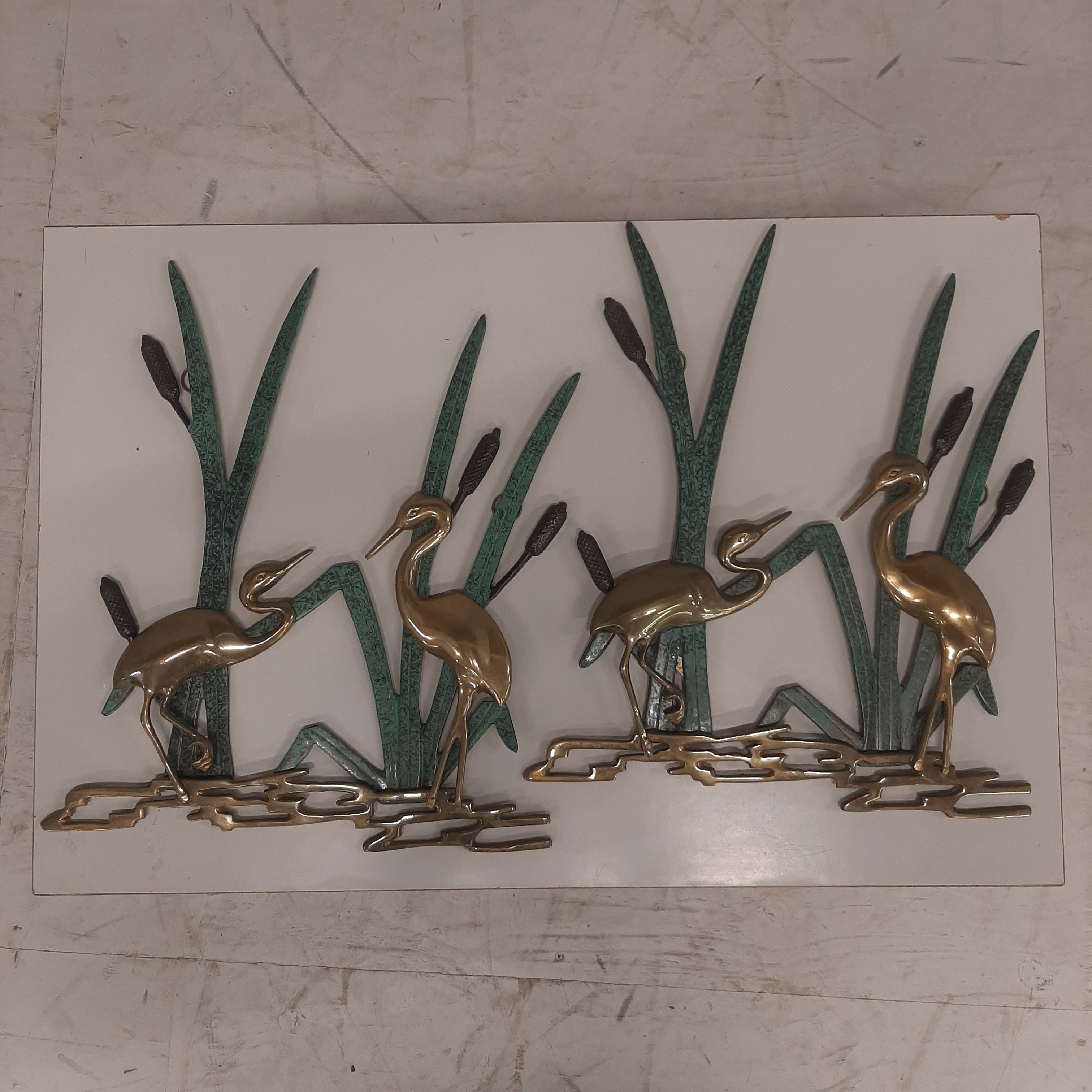 Metalen wanddecoratie kraanvogels p.st