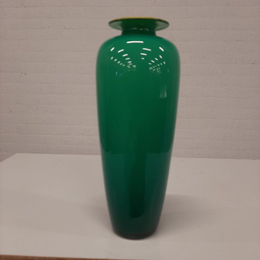 Mongeblazen Murano glas vaas Carlo Nason 1970 Italië. Smal