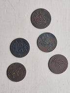 5 duiten uit VOC periode, 18e eeuw