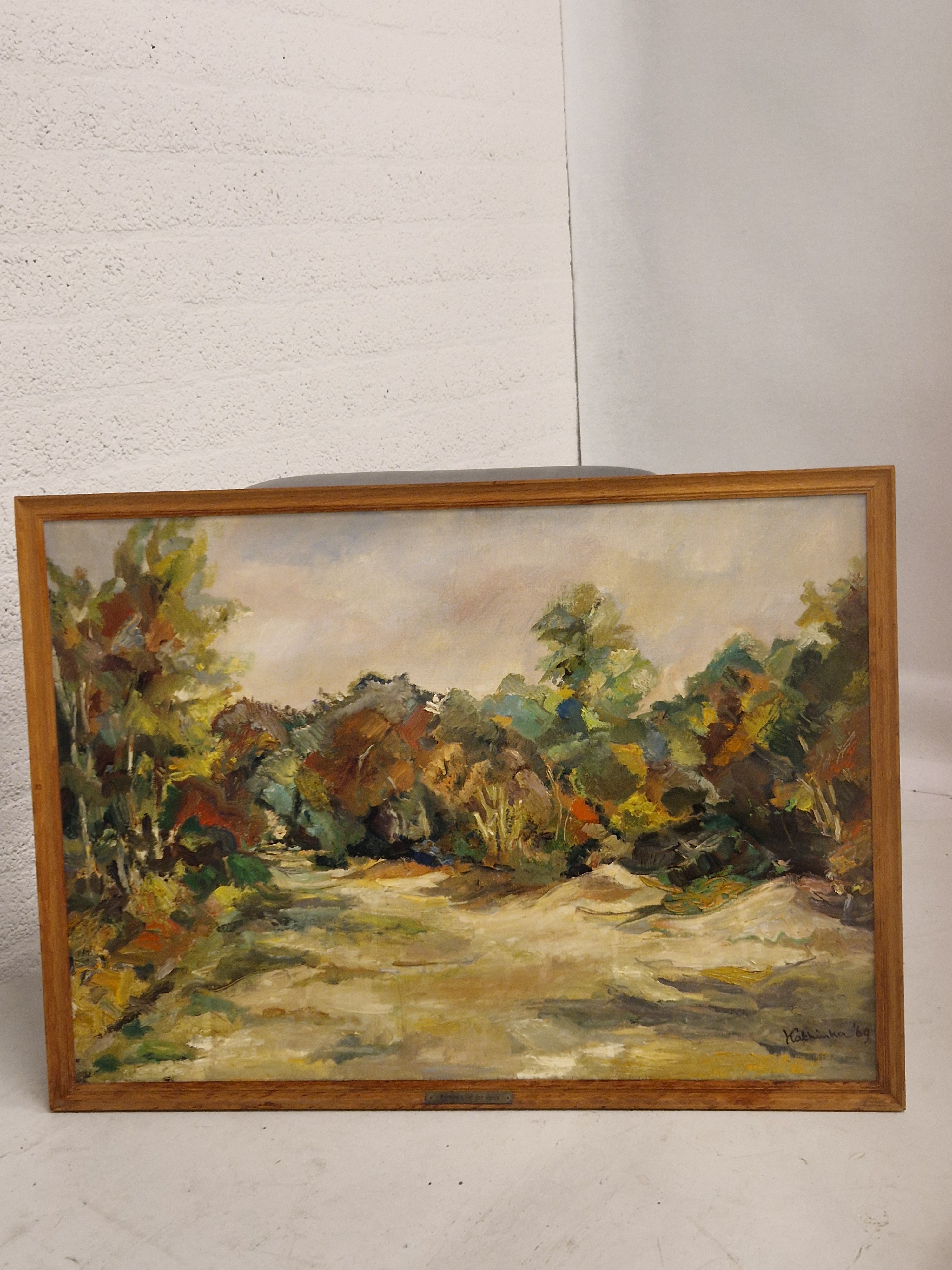 Olieverf Kathinka van der Heide, parklandschap