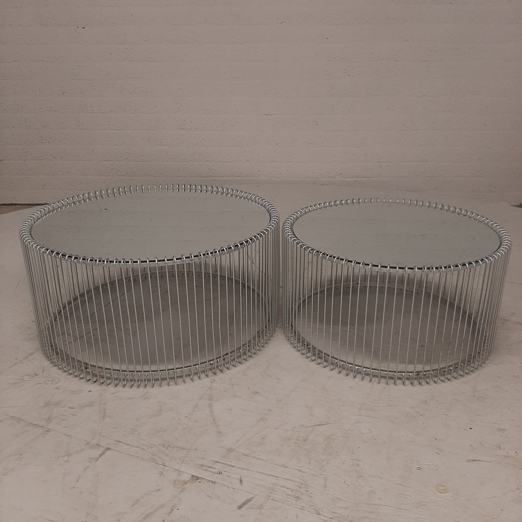 Set salontafel silver wire. Kare design