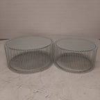 Set salontafel silver wire. Kare design