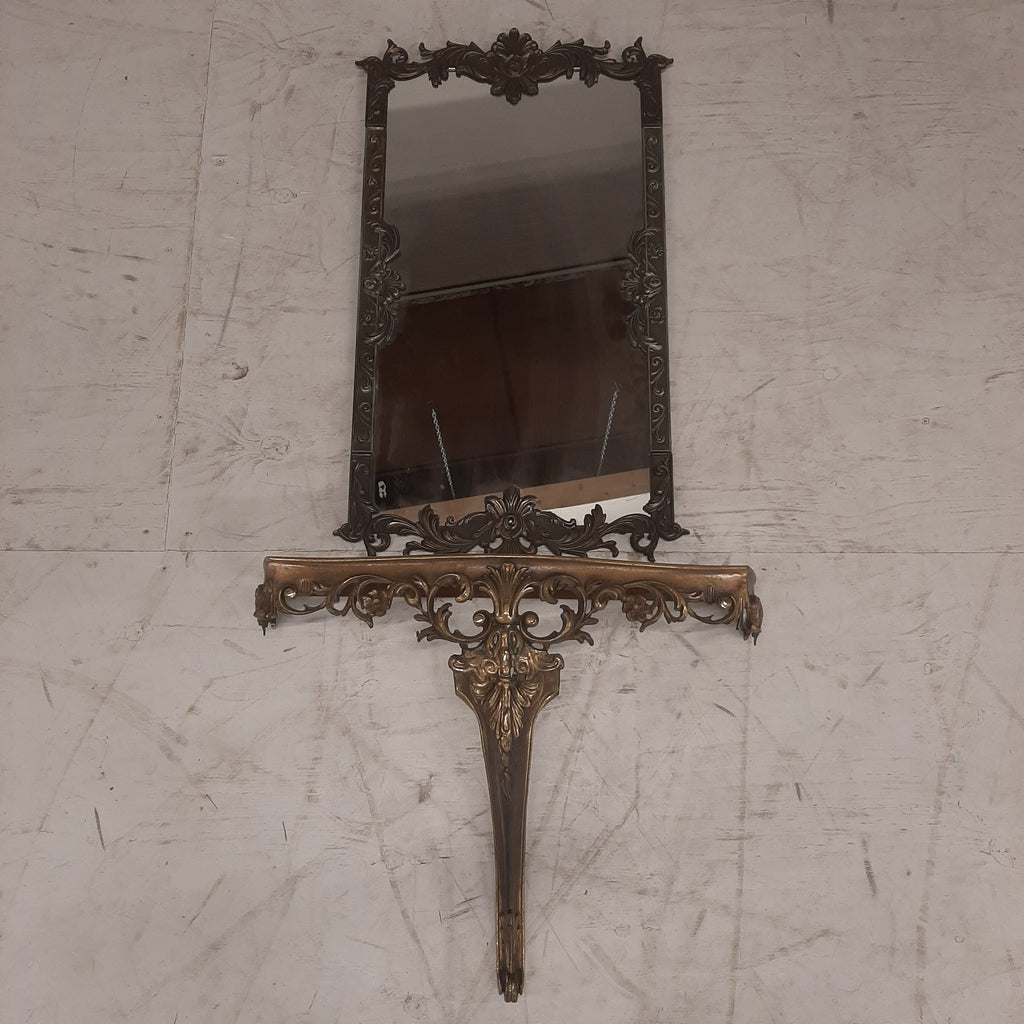 Metalen spiegel met console