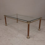 Salontafel messing met glasplaat