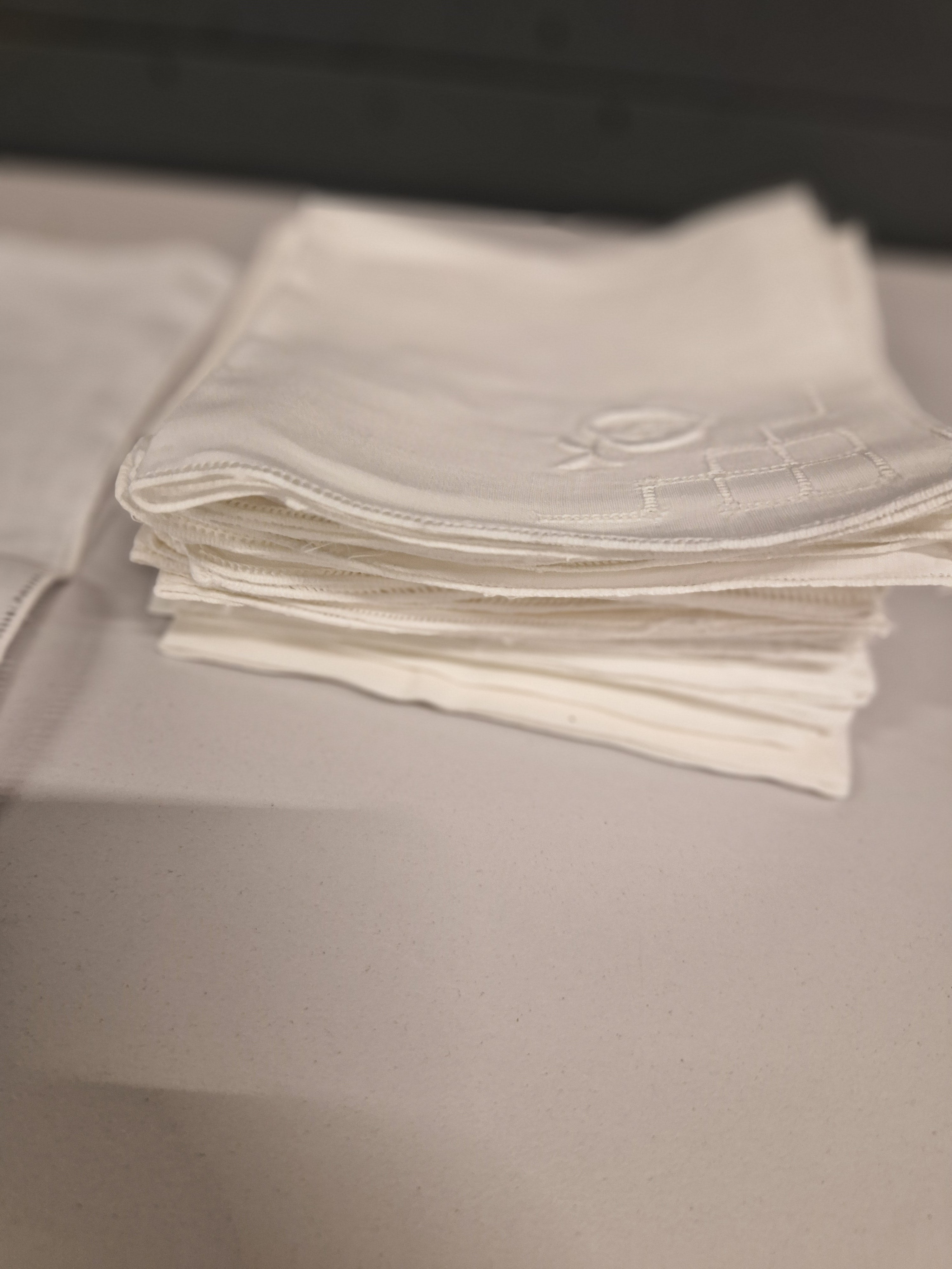 25x zeer fijn linnen servetten, retro