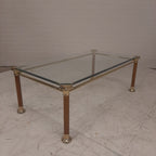 Salontafel messing met glasplaat