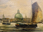 Schilderij Amsterdam , olieverf en gesigneerd