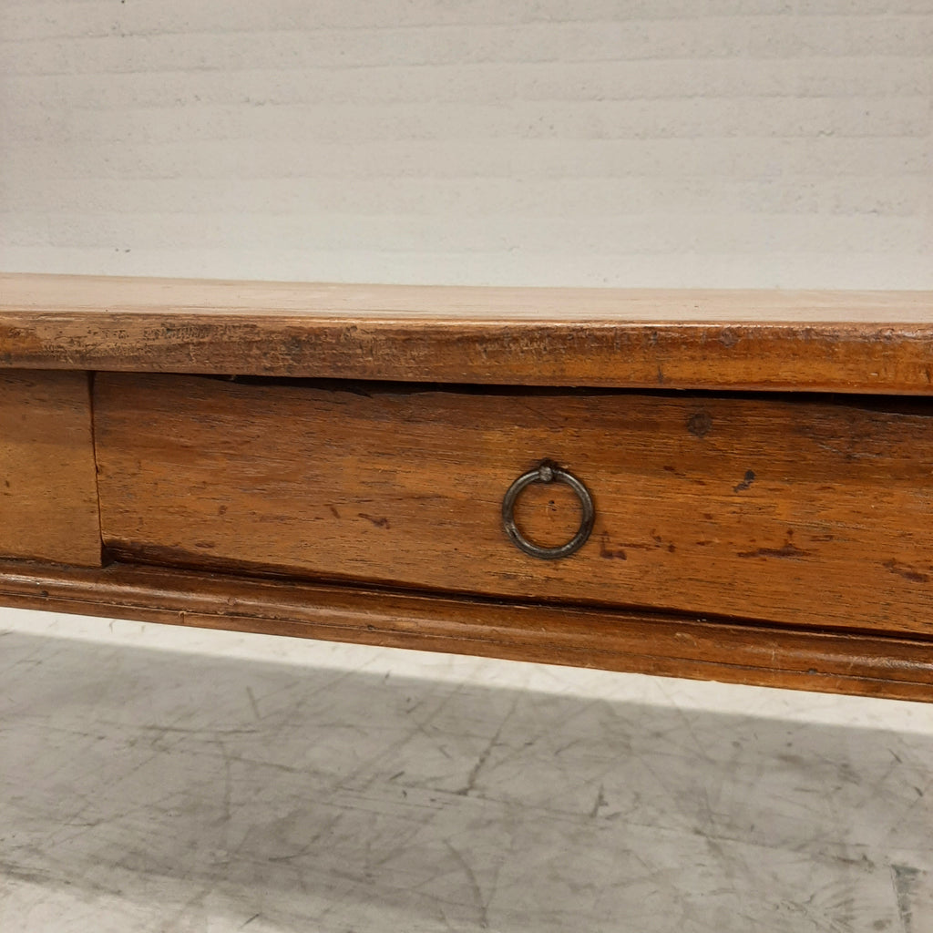 Massief eiken bureau / tafel 2 lades