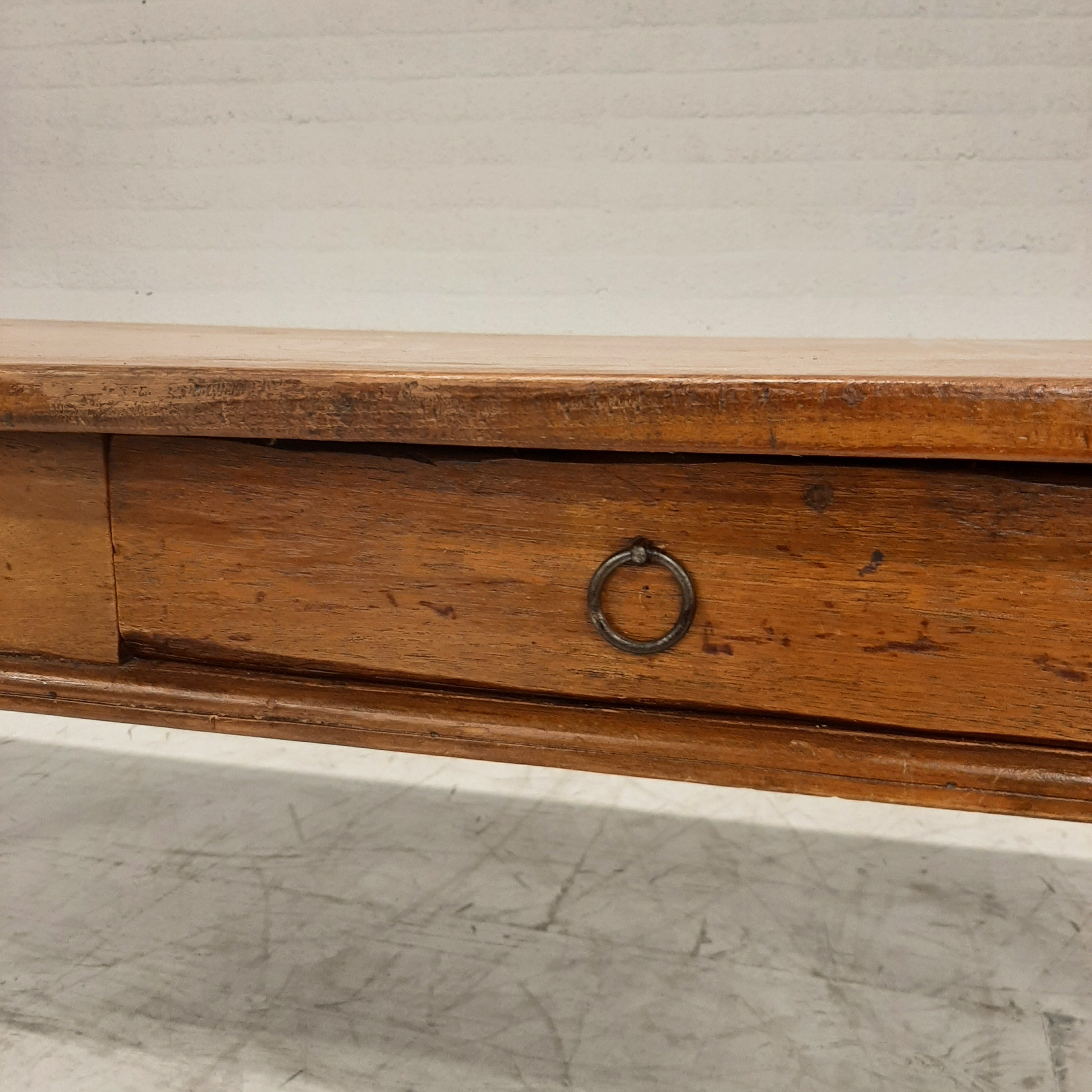 Massief eiken bureau / tafel 2 lades