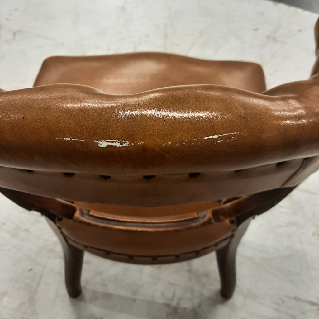 Antiek lederen fauteuil