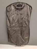 Real Luxury Soft Leather Suit Dress Garment Carrier Bag Black