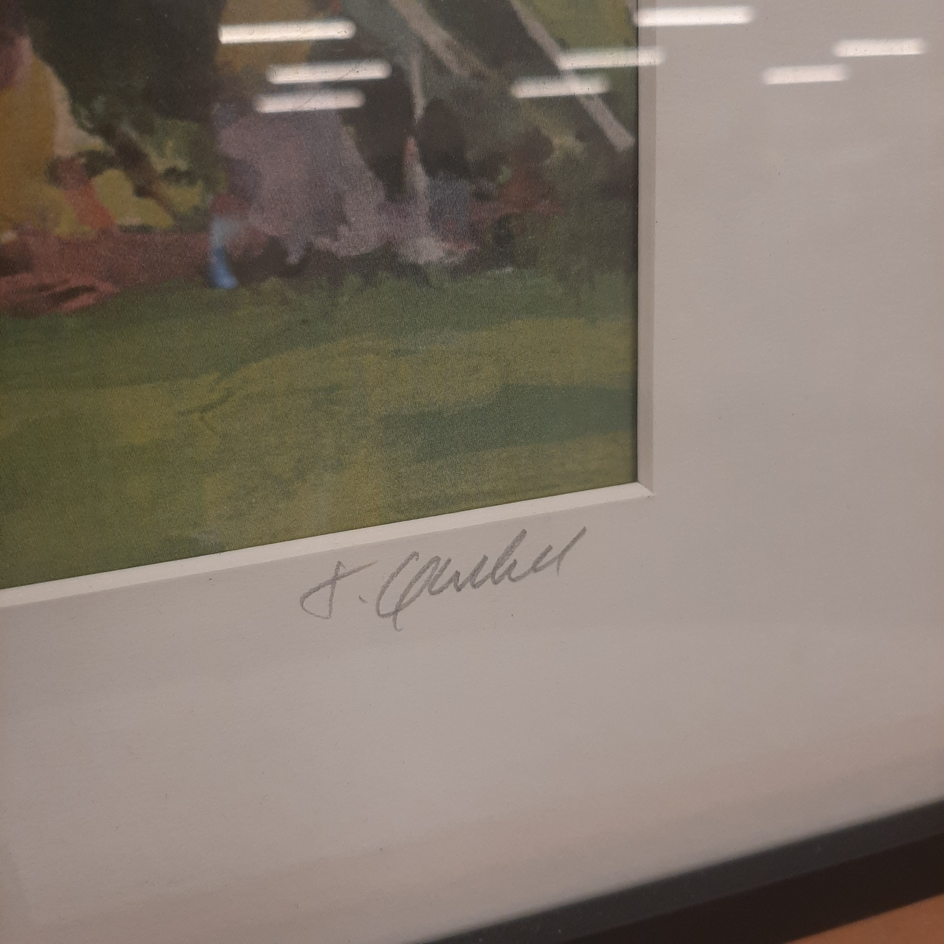 Gesigneerden kunstdruk camping Theo Quekel