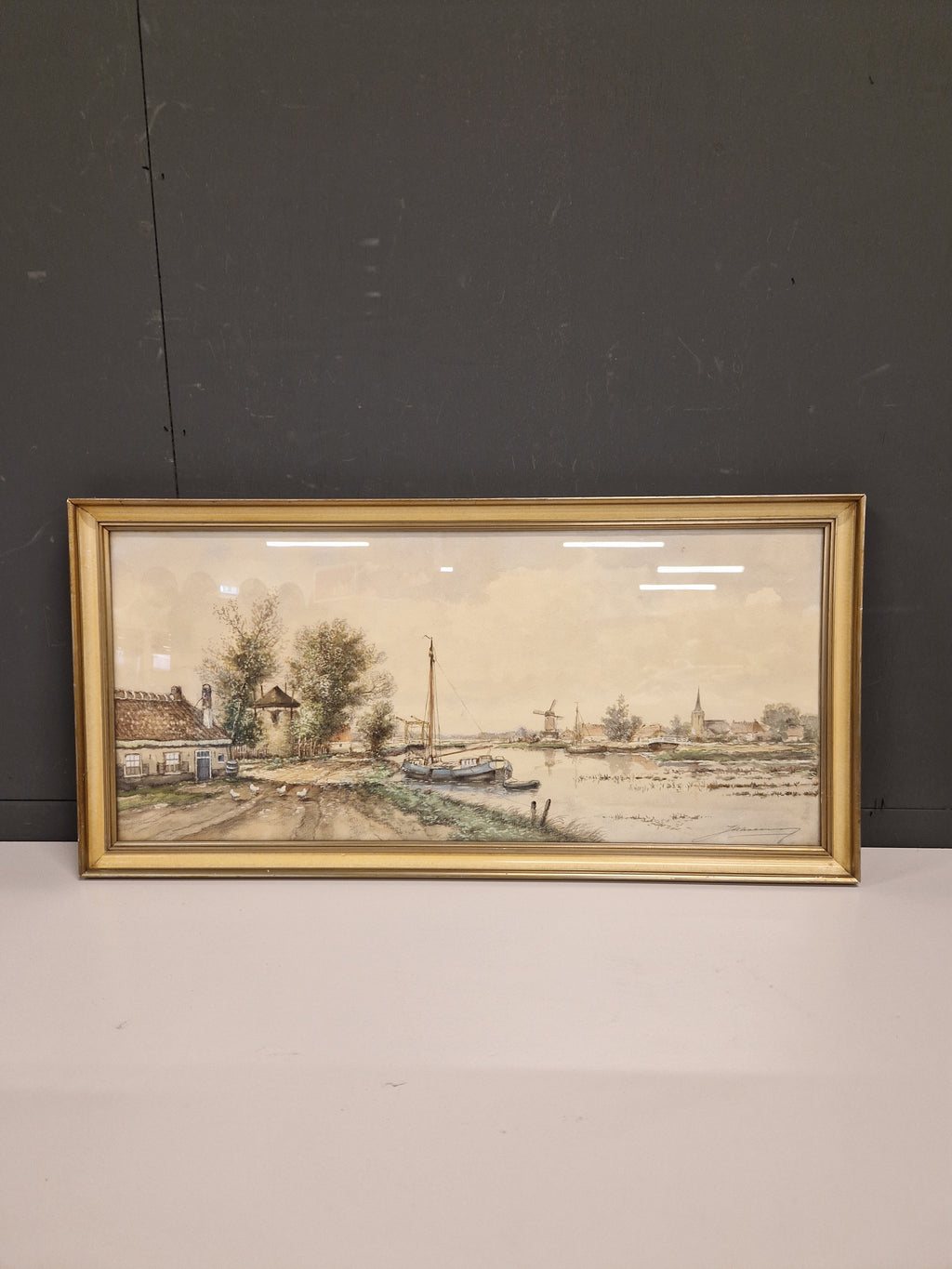 Aquarel Hollands landschap