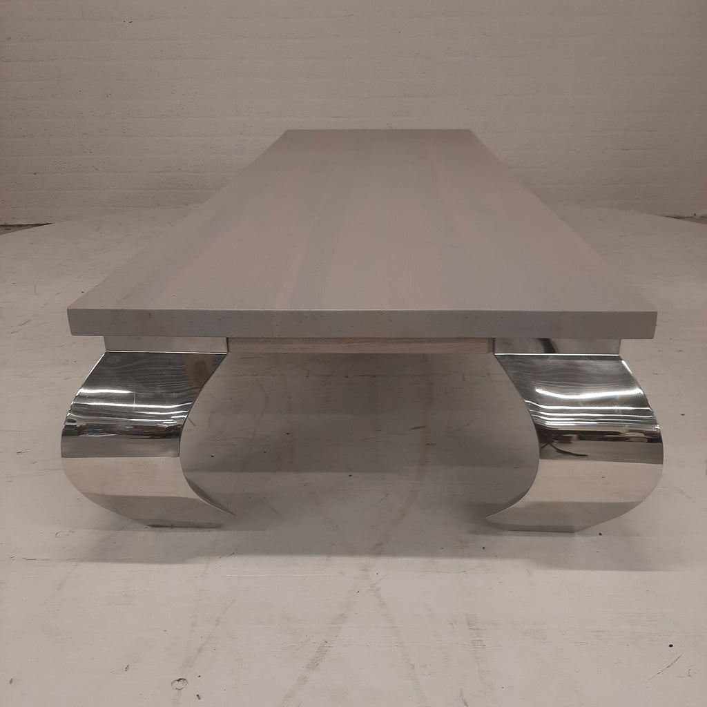 Design Salontafel Megagroot! Met Gebogen Rvs Poten