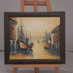 Schilderij havengezicht