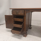 Eiken bureau houtsnijwerk frontjes