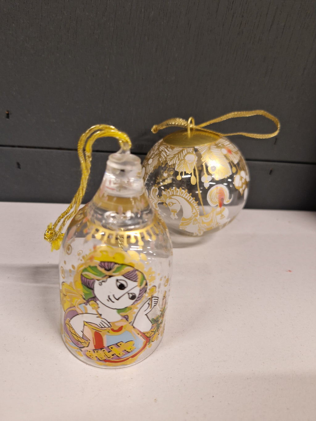 Rosenthal 2x kerstornament, gesigneerd