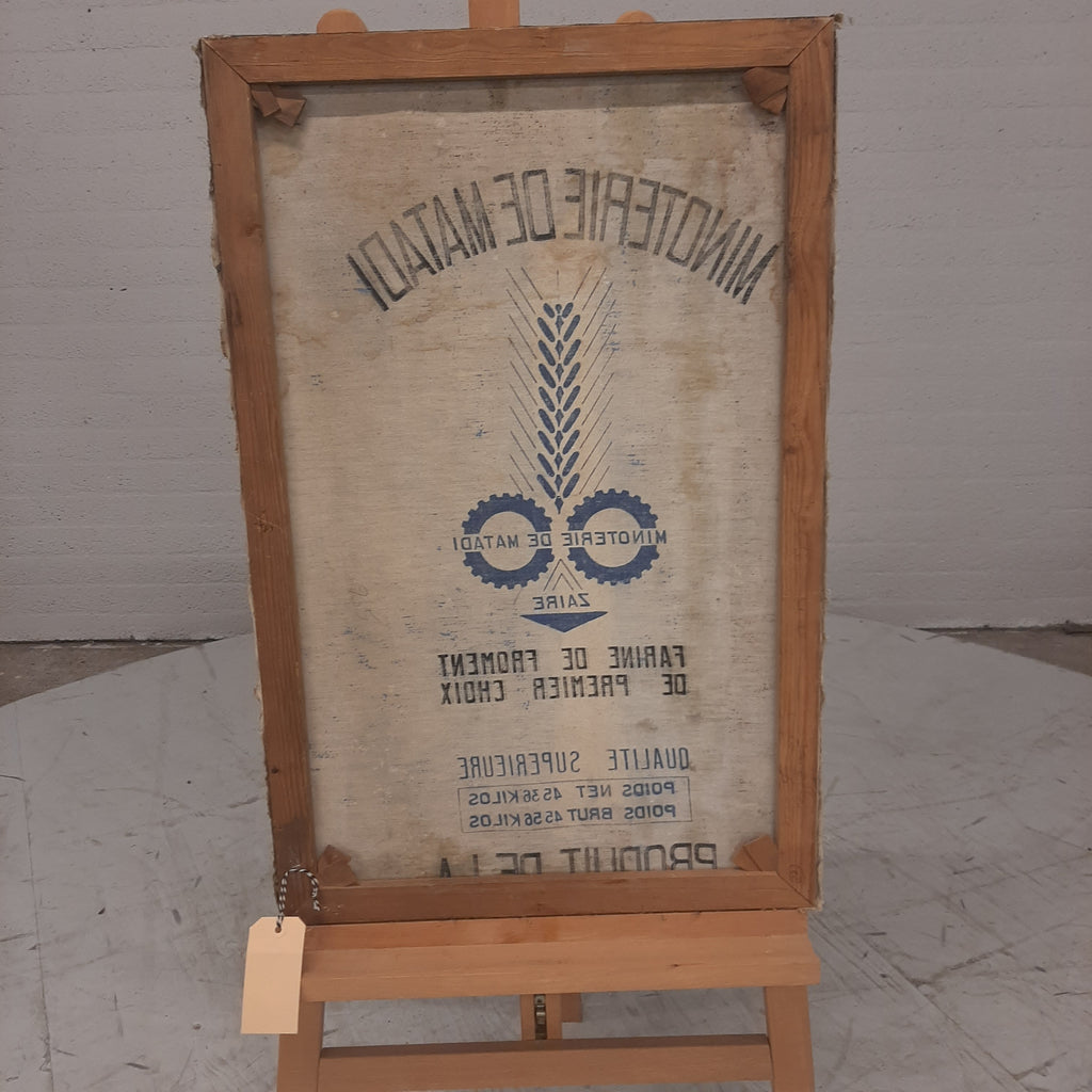 Afrikaans schilderij op meelzak