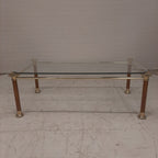 Salontafel messing met glasplaat