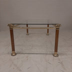 Salontafel messing met glasplaat
