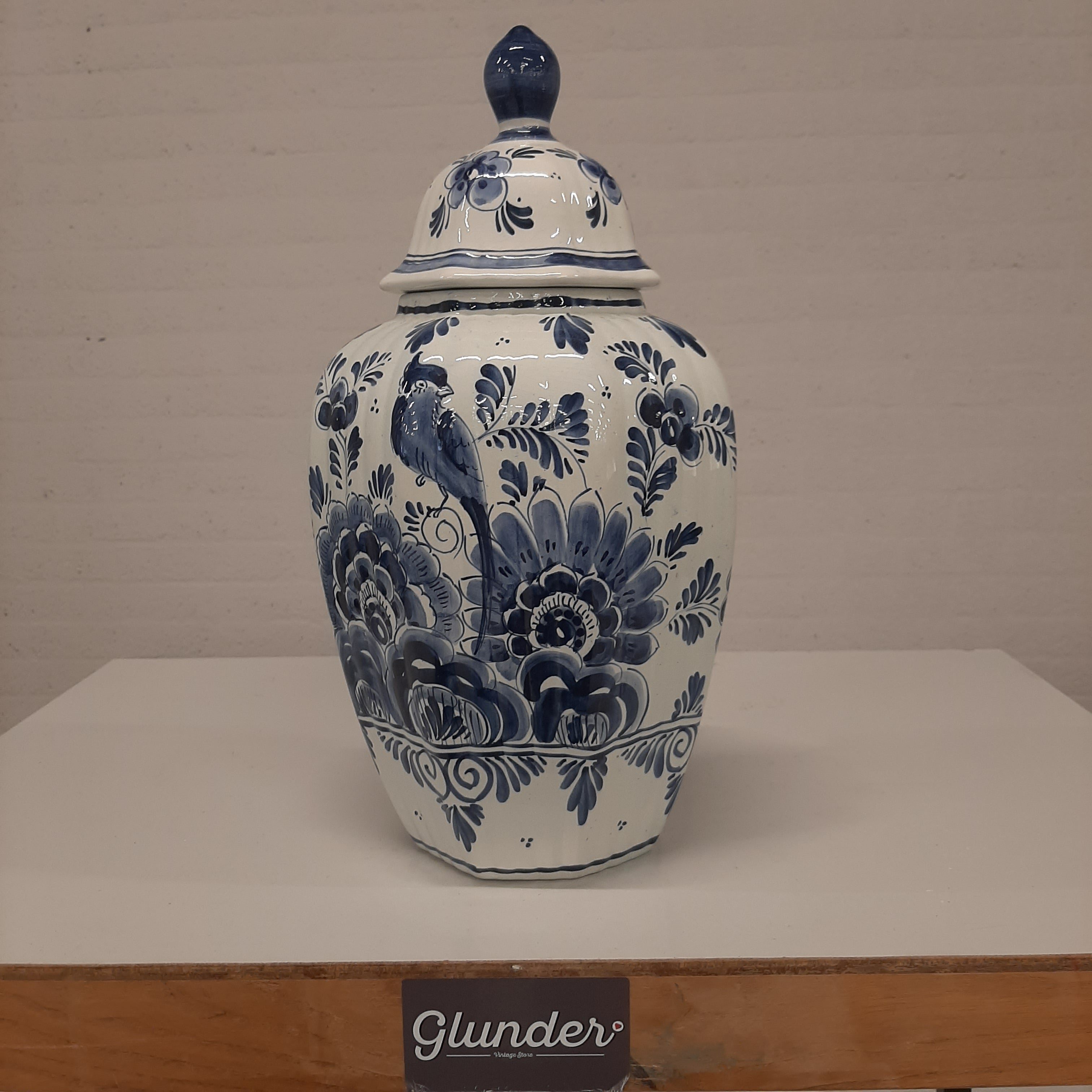 Delfts blauw dekselvaas