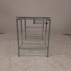 Glazen bureau op buizenframe