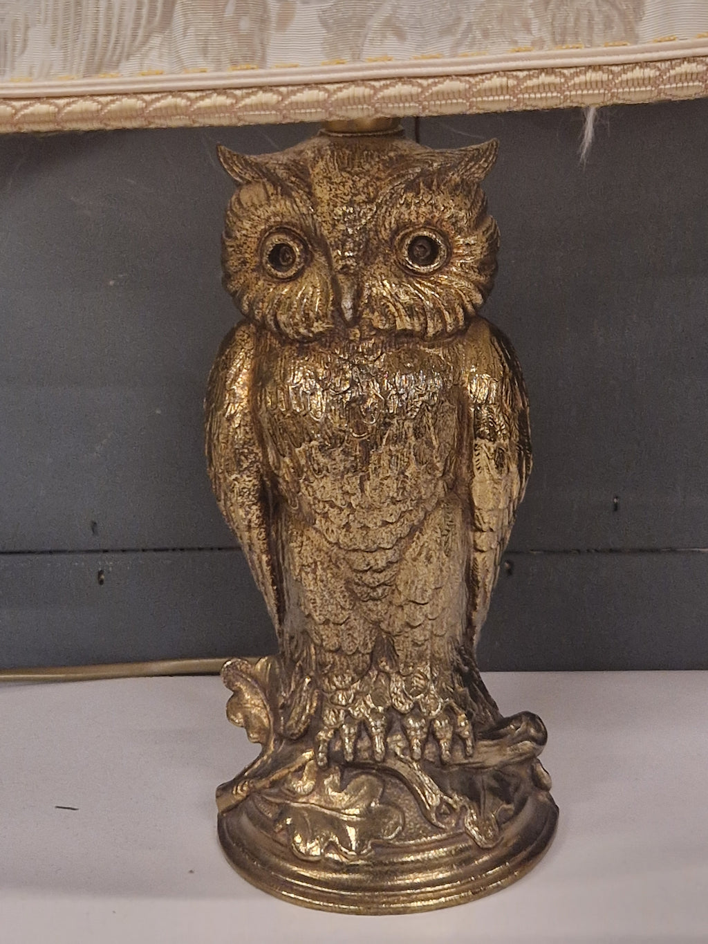 Vintage Deknudt uil tafellamp