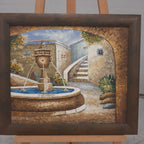 Mediterrane binnenplaats met fontein