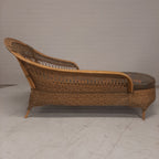 Vintage rotan chaise longue
