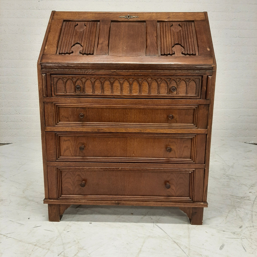 Secretaire 4 lades eikenhout