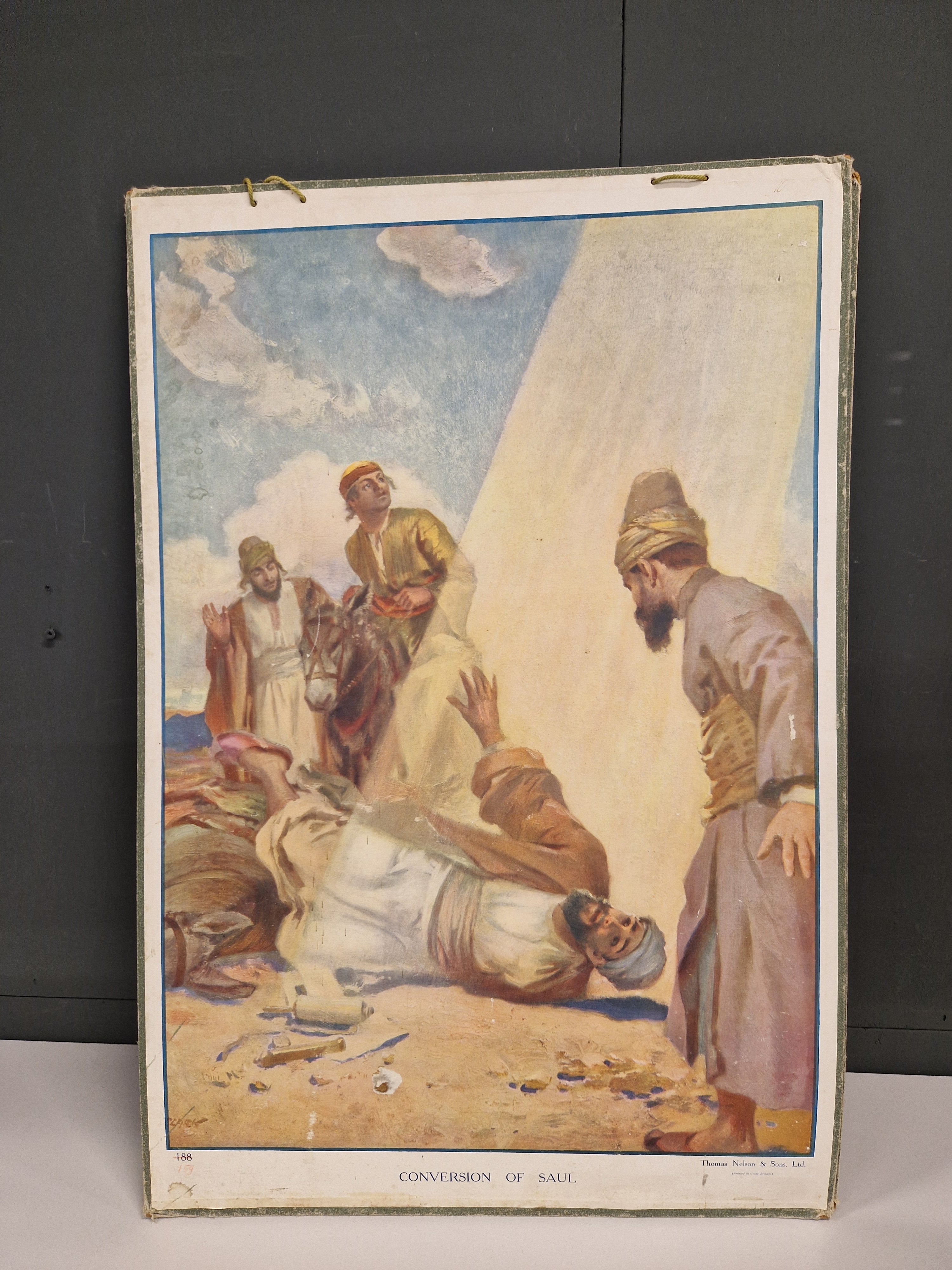 Schoolplaat bekering van Saulus