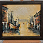 Schilderij havengezicht