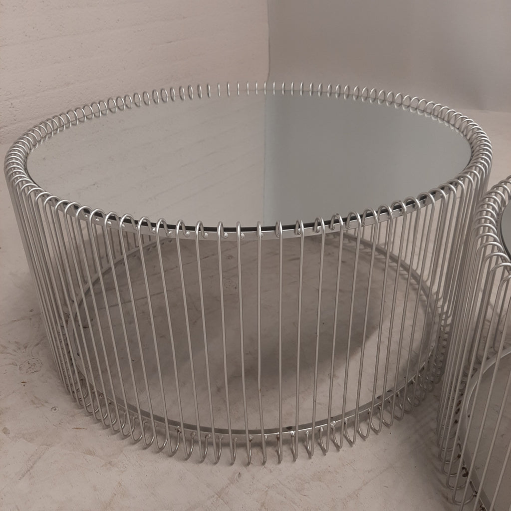 Set salontafel silver wire. Kare design