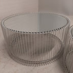 Set salontafel silver wire. Kare design