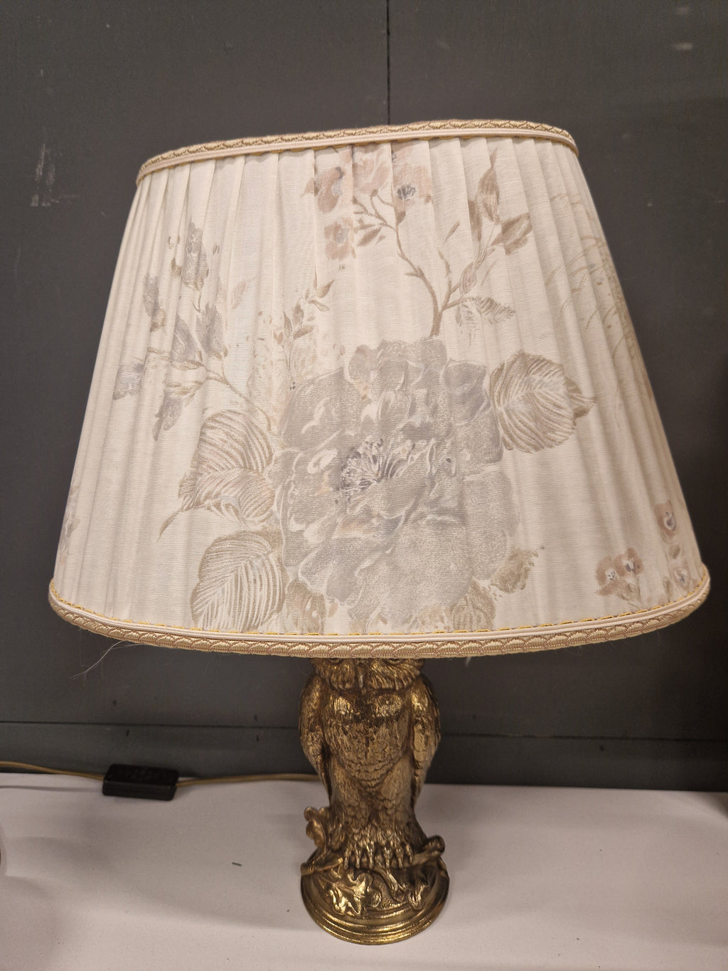 Vintage Deknudt uil tafellamp